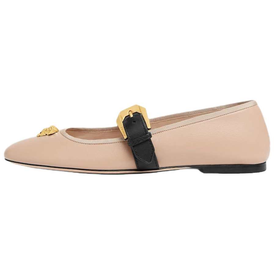 VERSACE La Medusa Flat Mary Jane Shoes Women's Light Pink