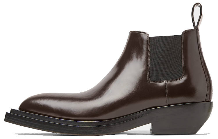 Bottega Veneta Tire Chelsea Short Chelsea Boots Men's Dark Chocolate