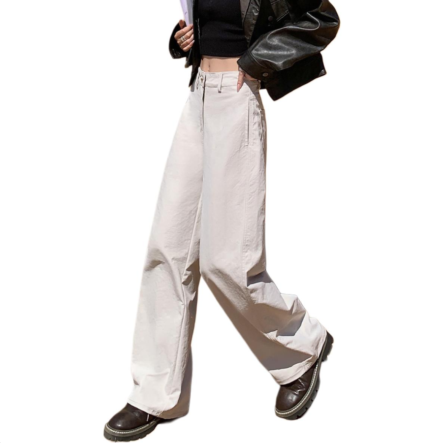 Tonlion Casual Pants Women's Moderate Wide Leg Pants