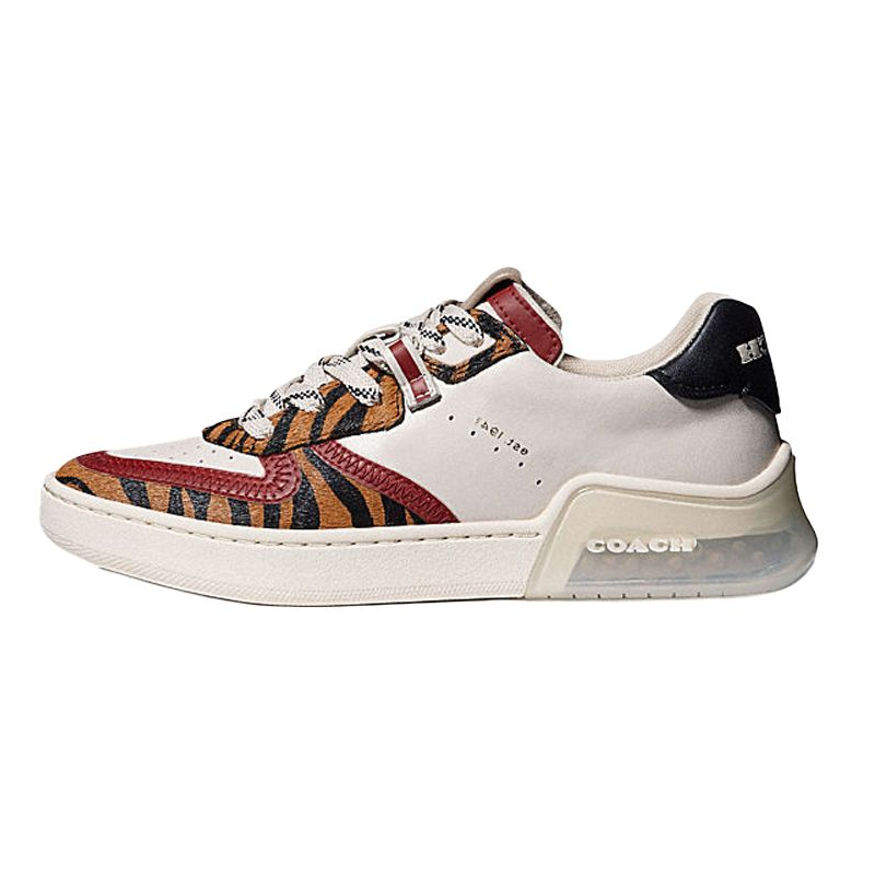 COACH CitySole Pu Low top Stylish Skateboarding Shoes Women's White Brown