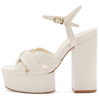 Larroude Vivienne One Strap Sandals 12cm Women's Ivory White