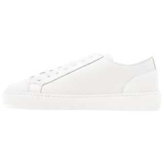 DOUCAL'S Cow Leather, Leather Low top Stylish Skateboarding Shoes Women's White
