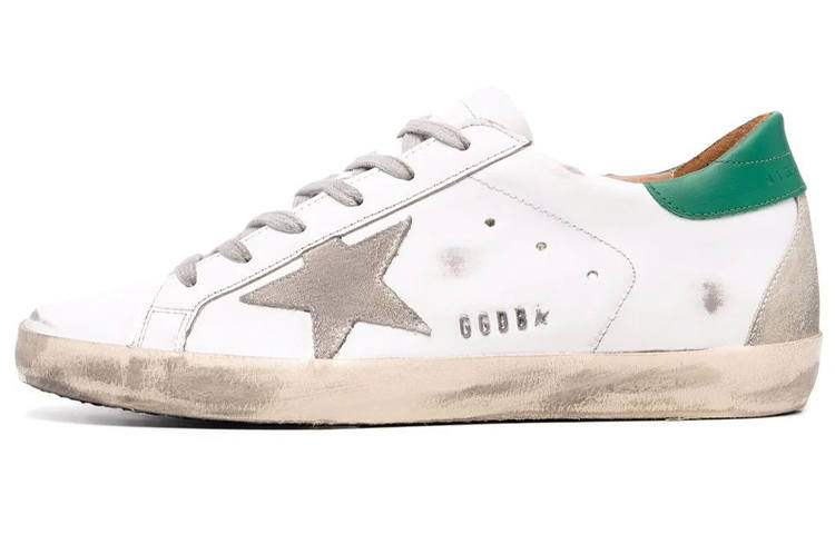 Golden Goose Super Star Leather Low top Skateboard Shoes Men's White Green