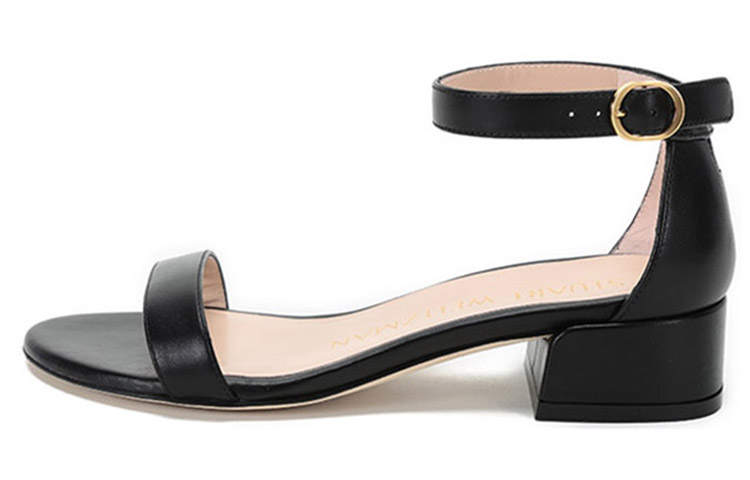 Stuart Weitzman Stuart Weitzman/SW Cow Leather One Strap Sandals Women's Black