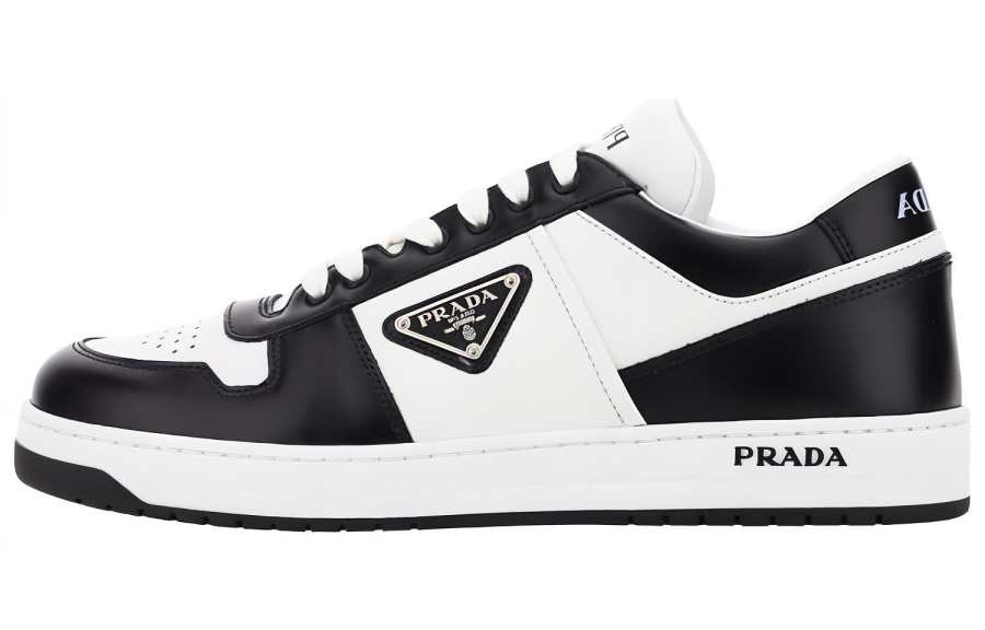 PRADA PRADA Downtown Low top Stylish Skateboarding Shoes Men's Black White