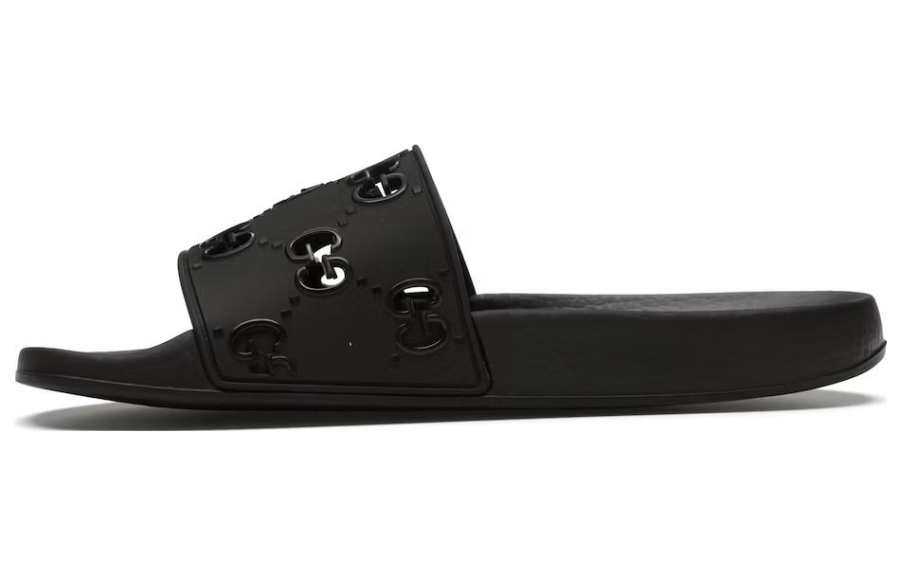 Gucci Wmns Rubber Gg Slide 'Black' Women's