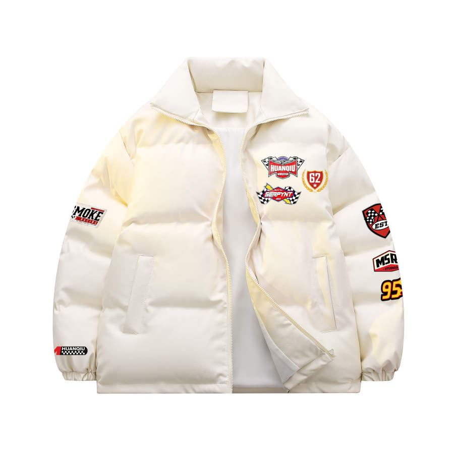 HUANQIU Puffer Jackets Unisex Stand Collar Moderate