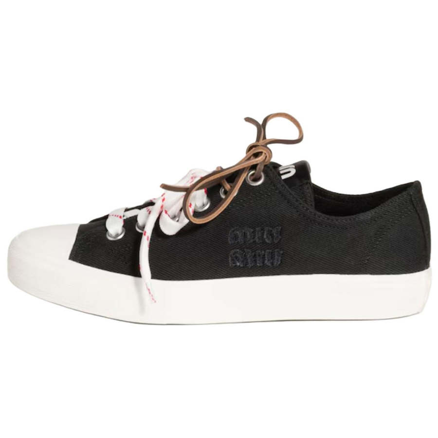 MIU MIU Low top Canvas Shoes Women's Black