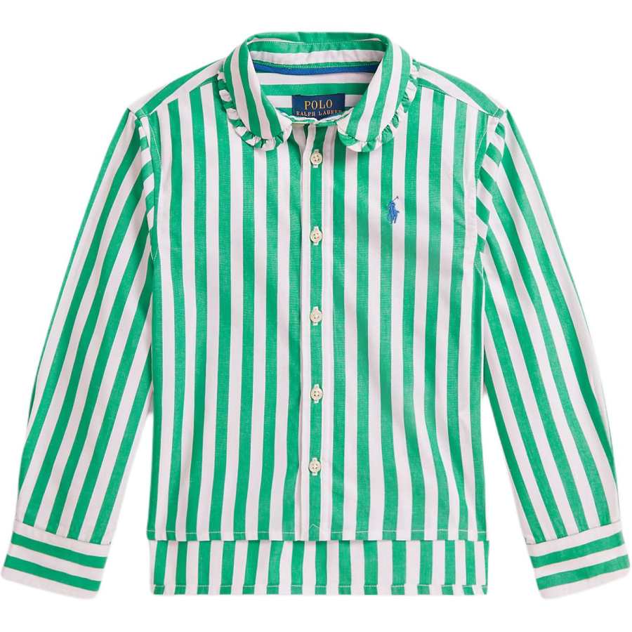Polo Ralph Lauren Casual Shirt Green & White Children Aged 3 7 Years Old