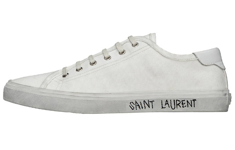 SAINT LAURENT Malibu Distressed Lace-up Sneakers