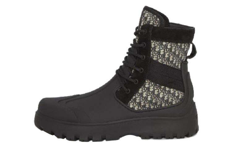 DIOR DIOR Garden Lace Up Ankle Boots Black Rubber