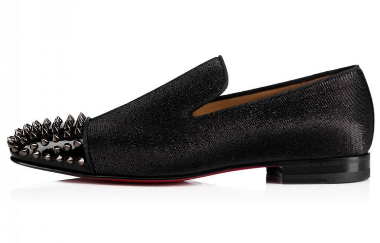Christian Louboutin CL Spooky Patent Leather Slip on Casual Shoes Men's Black