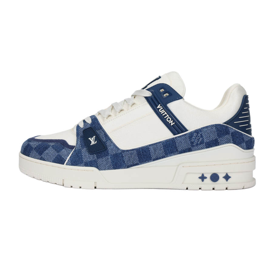 LOUIS VUITTON Trainer Low top Skateboard Shoes Unisex White Blue