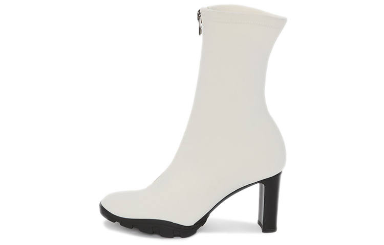 Alexander McQueen Zip Up Ankle Boots Ivory Women's