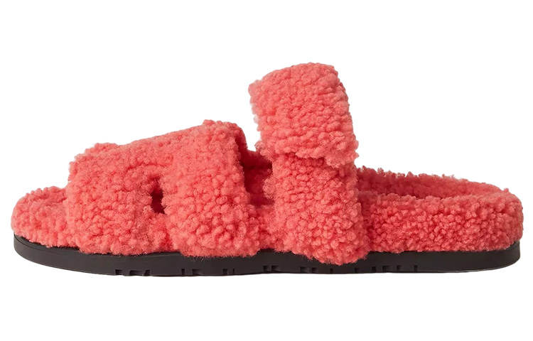 HERMES HERMES Chypre Slide Slippers Women's Pink