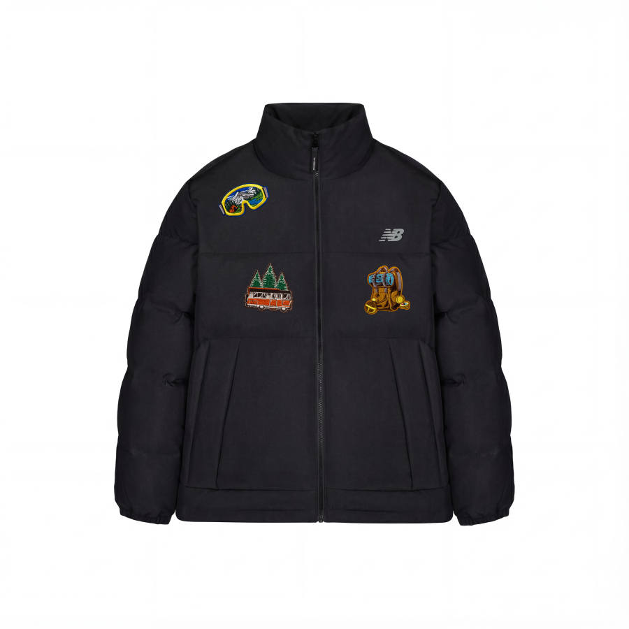New Balance New Balance Down Jackets Unisex Black Stand Collar Thickened Puffer Jacket