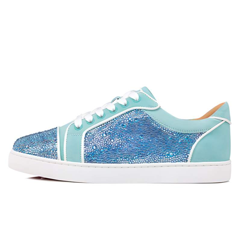Christian Louboutin CL Low top Skateboard Shoes Women's Blue