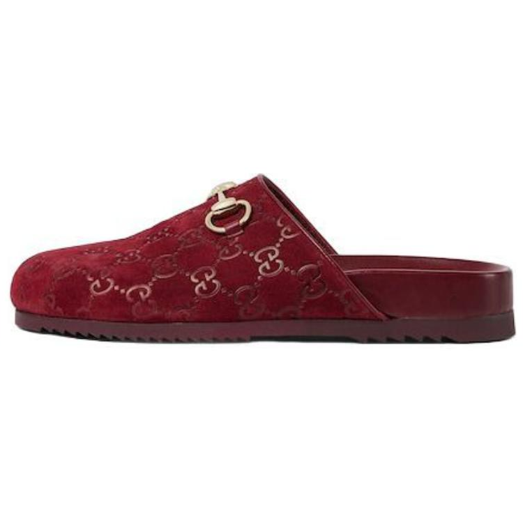 GUCCI Closed Toe Slippers 3.5cm Women's Red