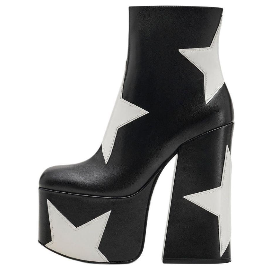 MARC JACOBS Kiki Ankle Boots 16cm Women's Black White