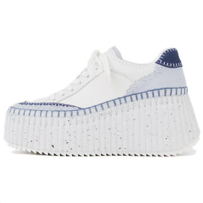 Chloé Chloe Nama Low top Casual Shoes 8cm Women's Gray Blue