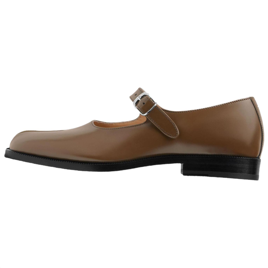 Maison Margiela Tabi Flat Mary Jane Shoes 2cm Women's Chocolate