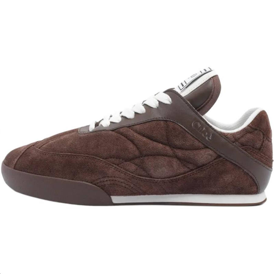 Chloé Chloe Kick Calfskin Low top Casual Shoes Women's Dark Umber