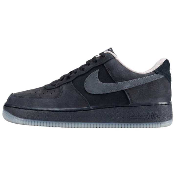 Nike Nike Air Force 1 Leather Cushioning Breathable Skateboard Shoes Men's Black