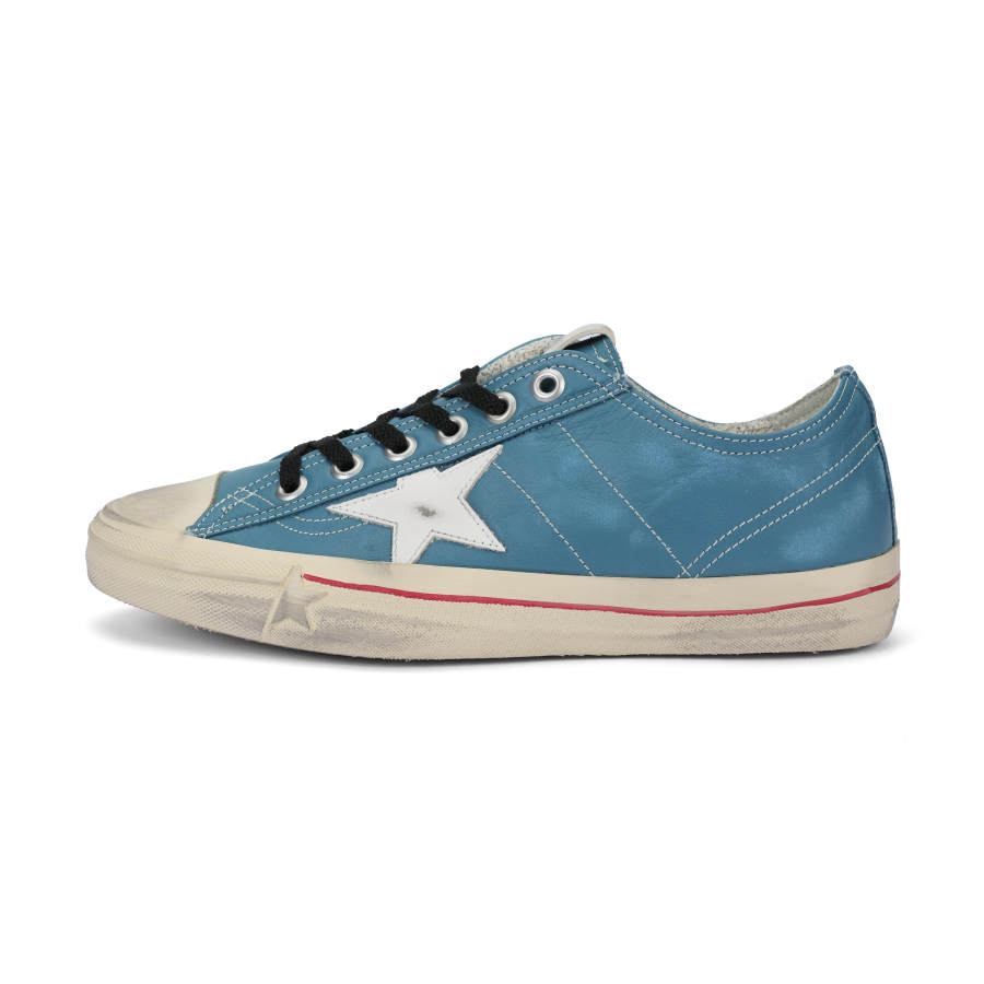 Golden Goose V Star Low top Skateboard Shoes Men's Blue Distressed
