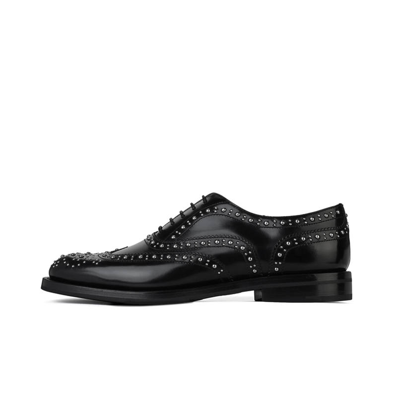 CHURCH'S Top Grain Cow Leather Casual Shoes Women's Black