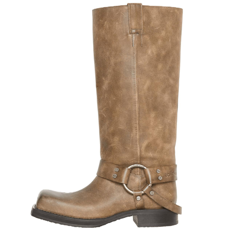 Acne Studios Leather Knee high Boots 3.5cm Women's Brown