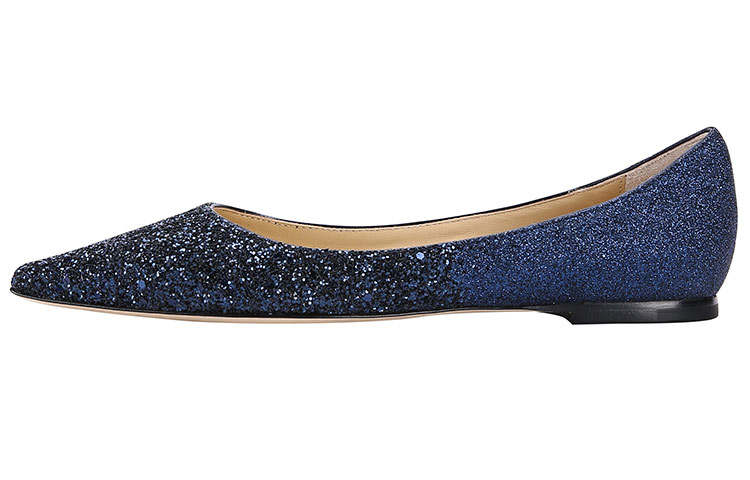Jimmy Choo LOVE Zhou Yangjie Flat Shoes Women's Blue