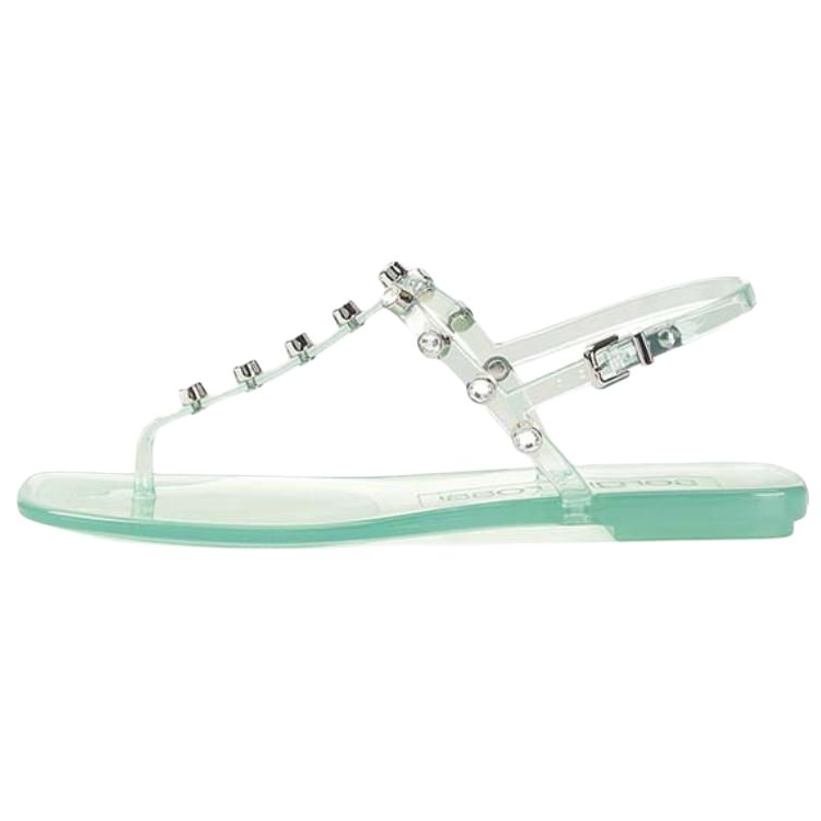 SERGIO ROSSI Jelly One Strap Sandals Women's Light Green