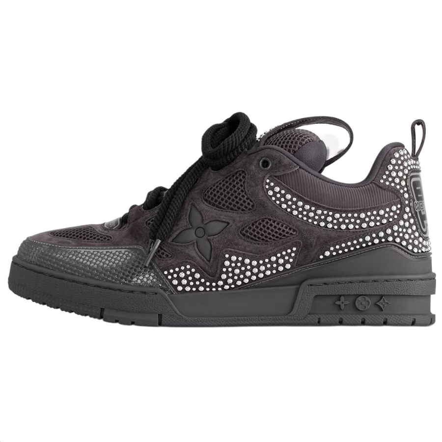LOUIS VUITTON Skate Leather Low top Skateboard Shoes Men's Gray