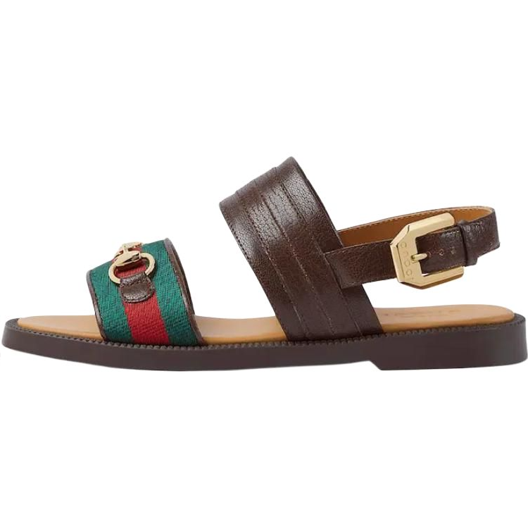 GUCCI Horsebit Leather Low top Sandal Brown Kids'