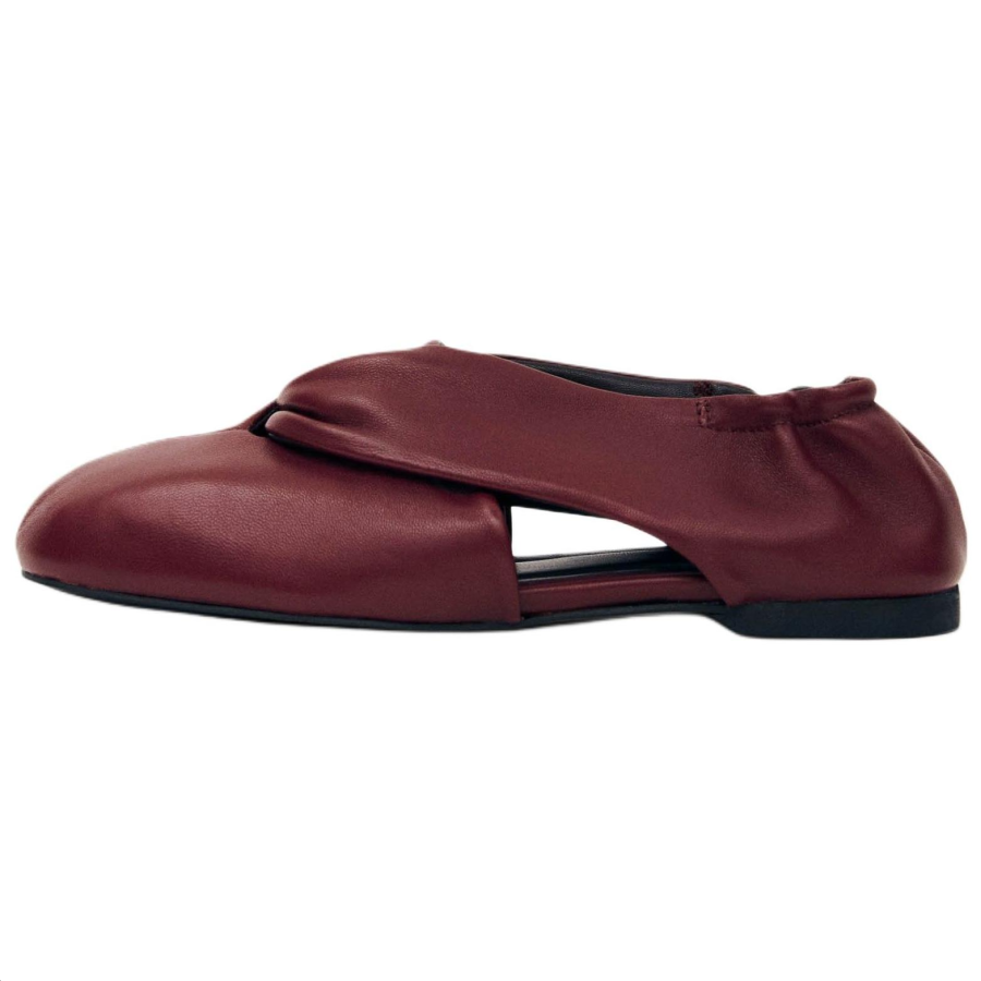 ALOHAS Alaula Burgundy Leather Casual Shoes Women's Red