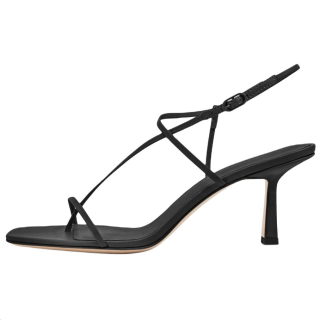 STUDIO AMELIA Leather One Strap Sandals 7cm Women's Black
