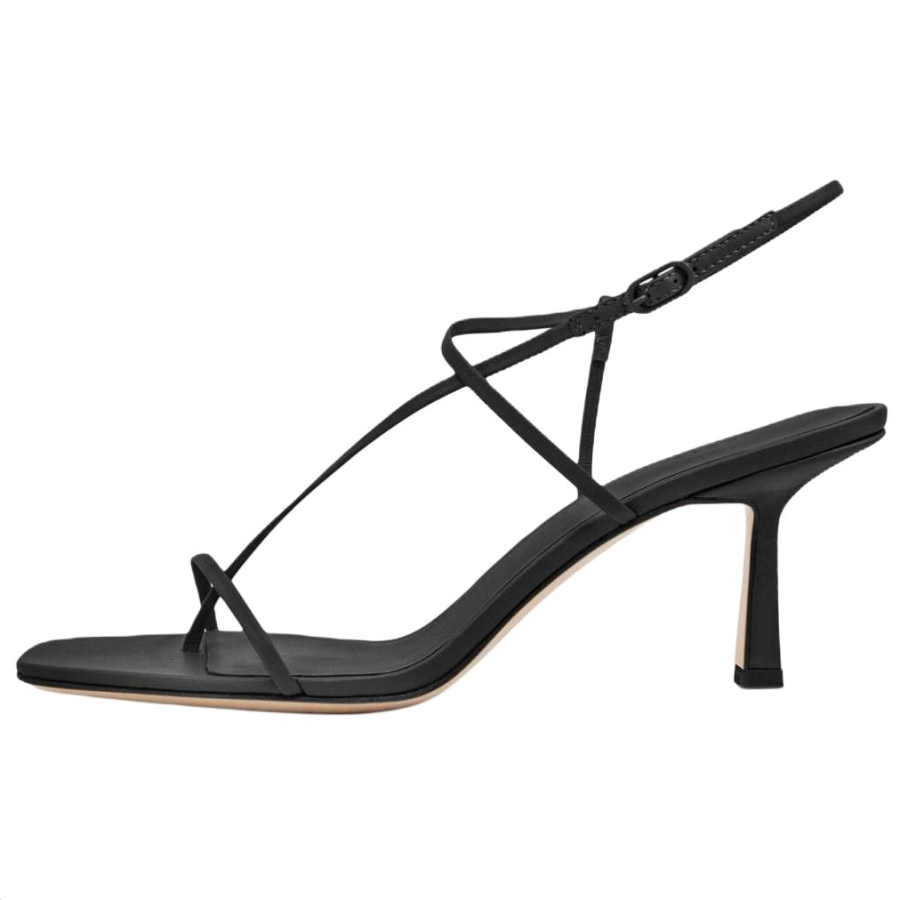 STUDIO AMELIA Leather One Strap Sandals 7cm Women's Black