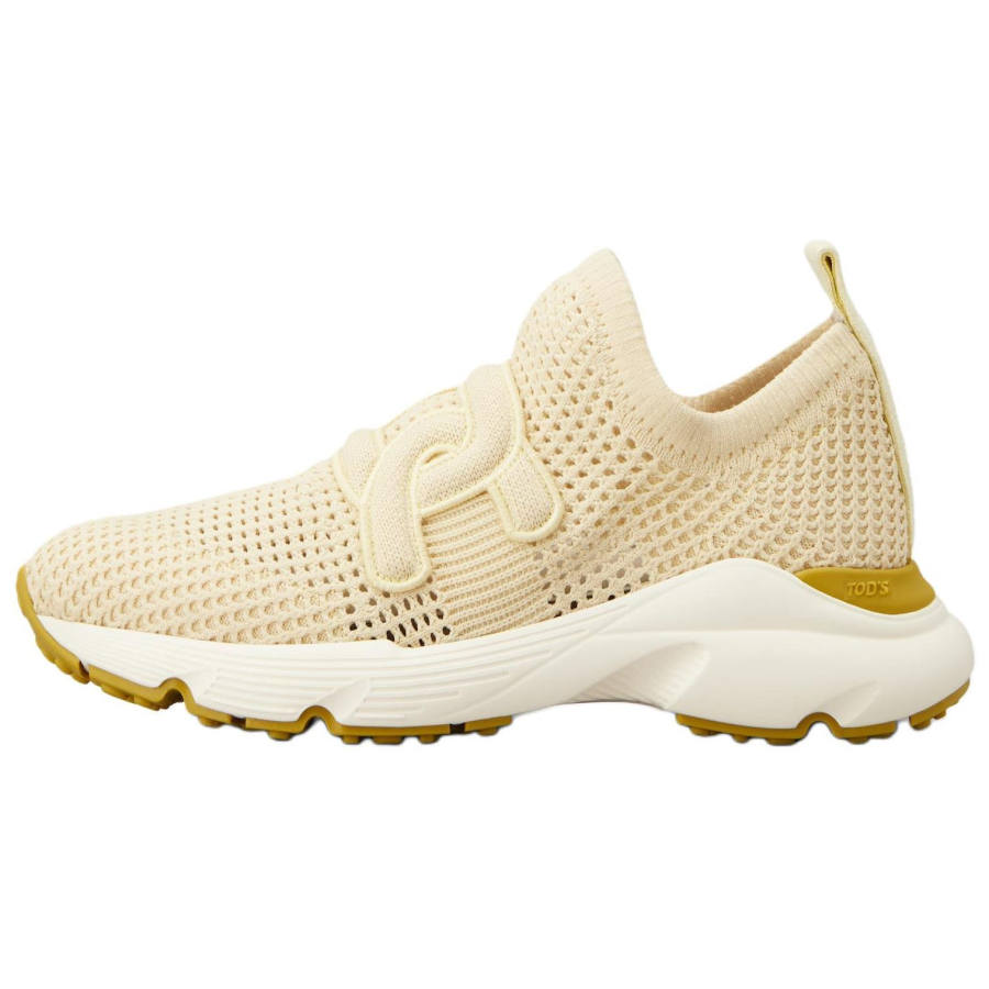 TOD'S Kate Textile, Suede Low top Casual Shoes Women's Yellow