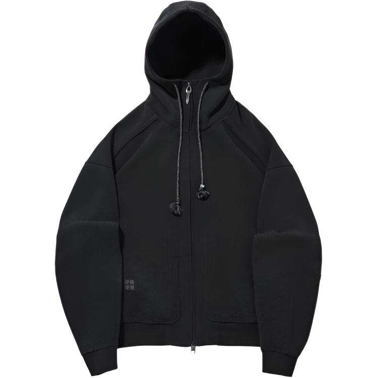 Li-Ning Li Ning Sweatshirts Unisex Black Hooded Moderate Cardigan