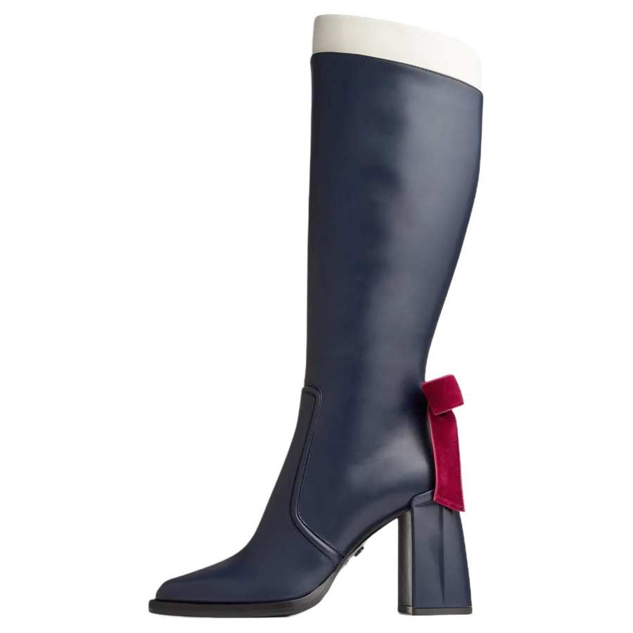 Jimmy Choo Sailor Moon Joint Name Leather Knee high Boots 9.5cm Women's Black