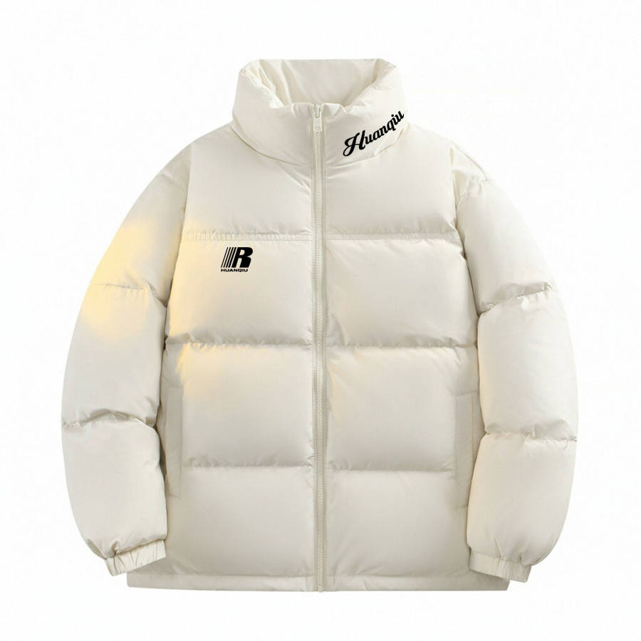 HUANQIU Down Jackets Unisex Stand Collar Thickened Puffer Jacket