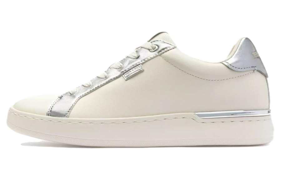 COACH Leather Low top Skateboard Shoes Women's White