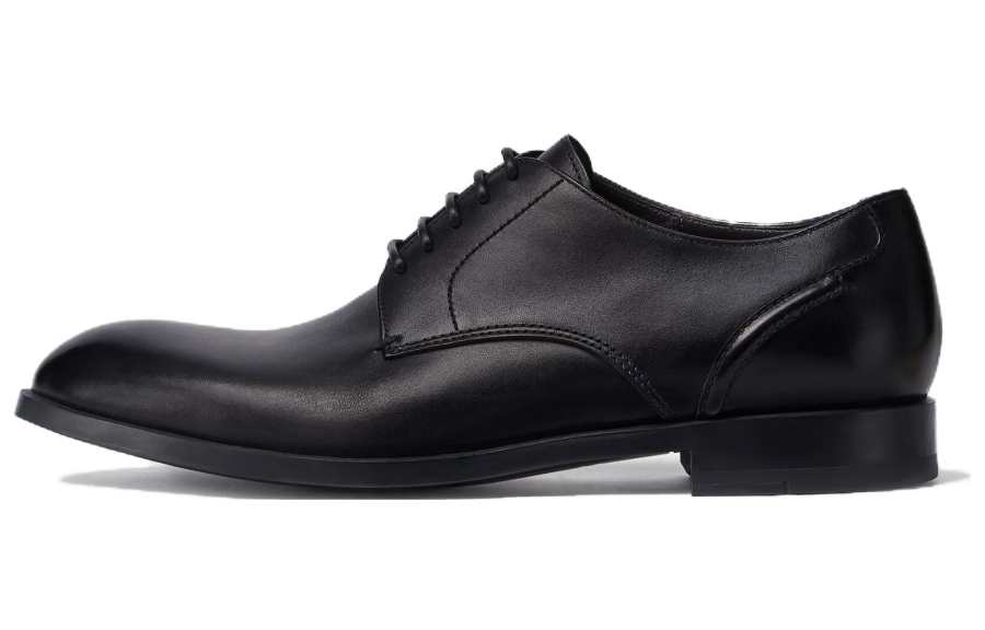 Ermenegildo Zegna Siena Fle Leather Comfortable Round Toe Dress Shoes Men's Black
