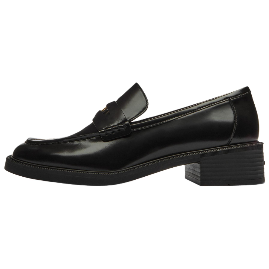 COACH Cow Leather Loafers 3.5cm Women's Black