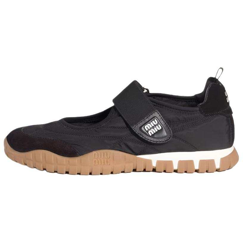 MIU MIU Tyre Flat Mary Jane Shoes Women's Black