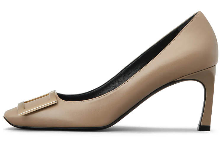 Roger Vivier Belle Vivier Trompette Slim Heel High Heels 7cm Women's Beige Umber