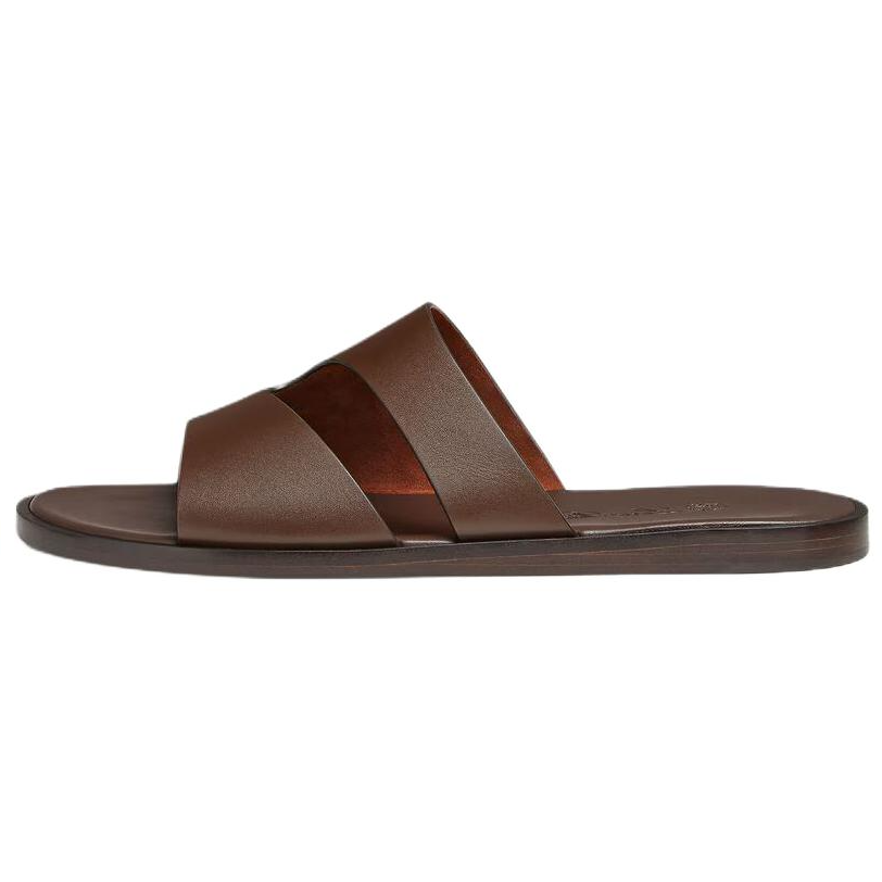 Loro Piana Slide Slippers Men's Dark Brown