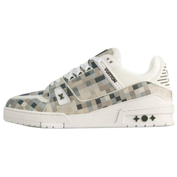 LOUIS VUITTON Trainer Cow Leather Low top Skateboard Shoes Unisex White Limited Edition