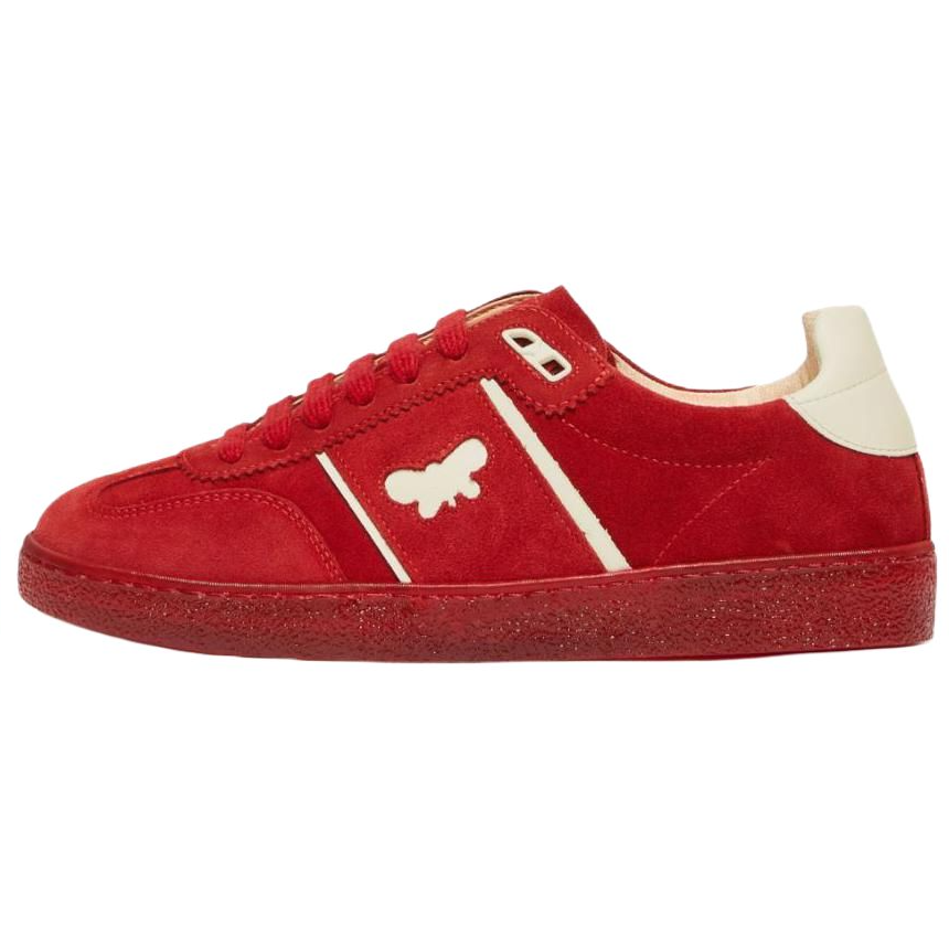 WEEKEND MaxMara Cow Leather Low top Skateboard Shoes Women's Red