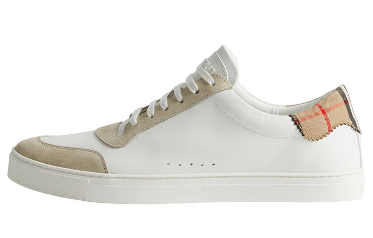 Burberry Cotton Check Sneakers Neutral White